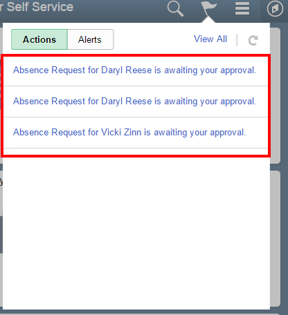 already viewed actions and alerts