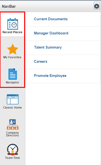 navigator navbar tile selected