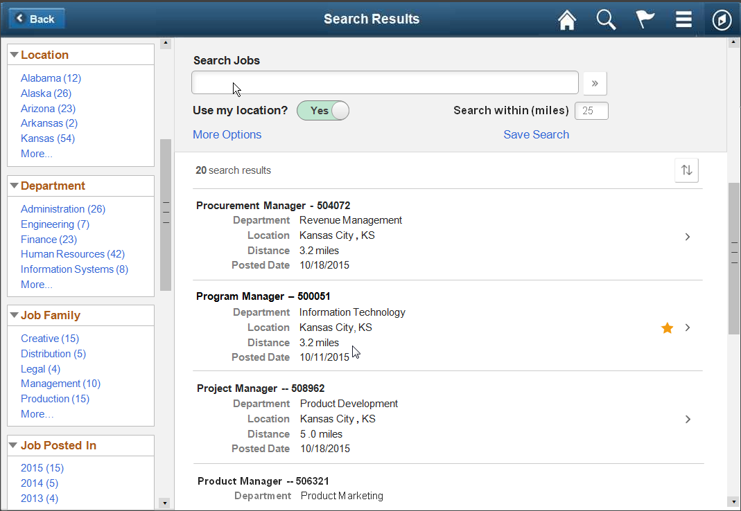 custom application search