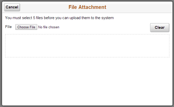file selection modal window