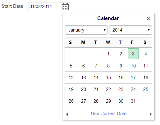 peopletools date picker