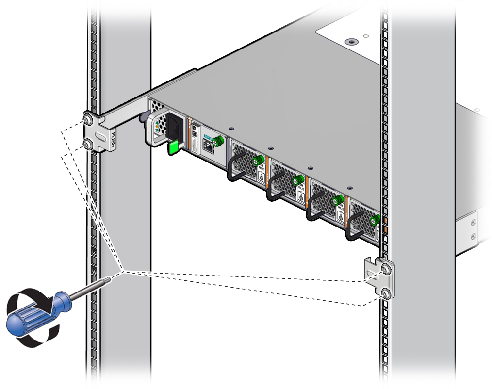 image:この図は、スナップ留め具のねじを締める様子を示しています。