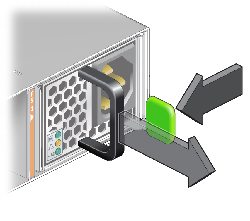 image:この図は、電源装置を解放しているところを示しています。
