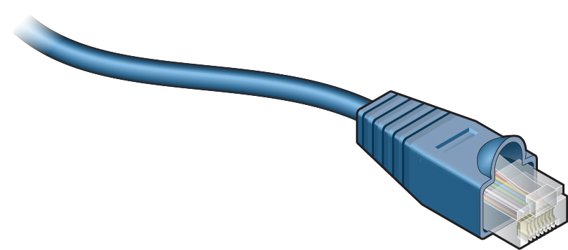 image:この図は、RJ-45 ケーブルおよびコネクタを示しています。
