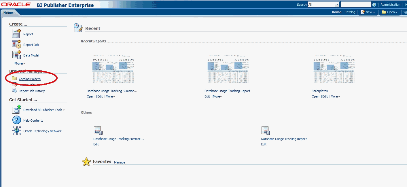 BI Publisherでのレポートの表示