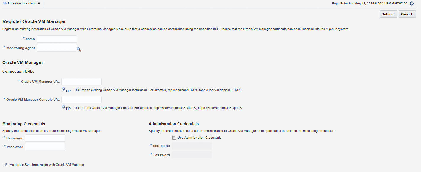 Oracle VM Managerの追加