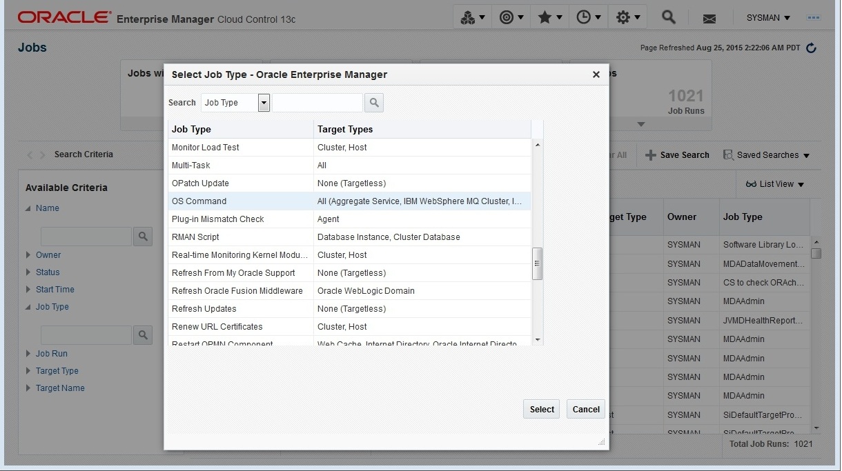 利用できるジョブ・タイプ