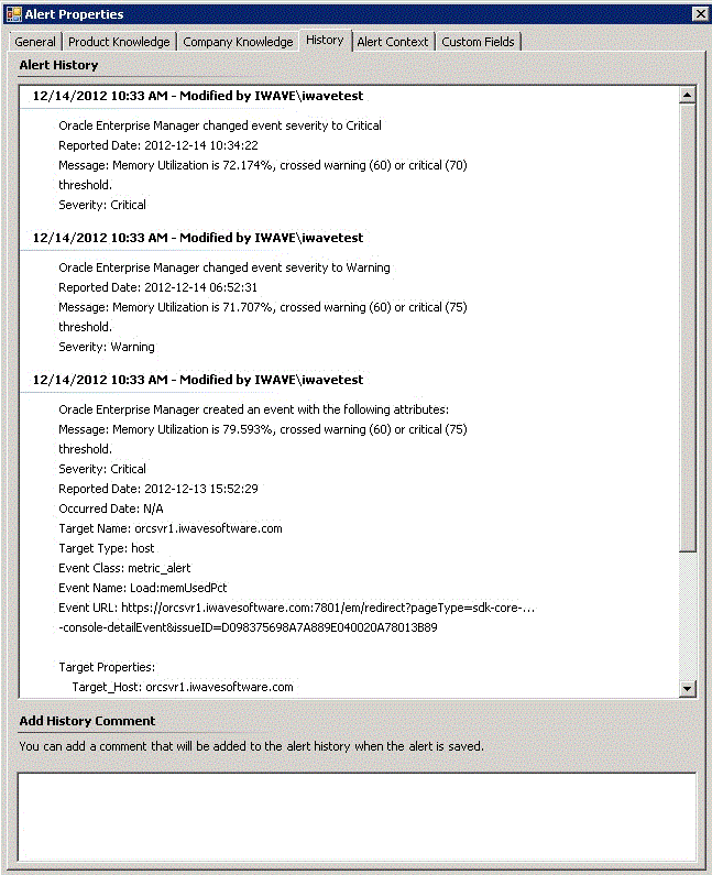 History Log with Synch Feature Enabled