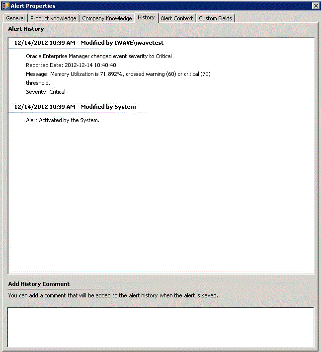 History Log with Synchronization Feature Disabled