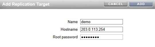 image:使用 BUI 添加复制目标