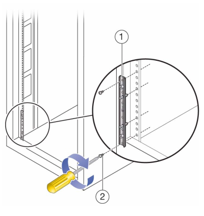 Illustration présentant l'insertion de vis dans un support pour rail image:Illustration présentant l'insertion de vis dans un support pour rail