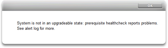 image:illustration présentant des exemples d'échecs de vérification d'intégrité préalable à la mise à jour dans la BUI et dans la CLI