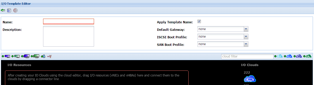 image:“I/O Template Editor“（I/O 模板编辑器）屏幕