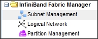 image:“Navigation“（导航）面板中的 InfiniBand Fabric Manager 文件夹