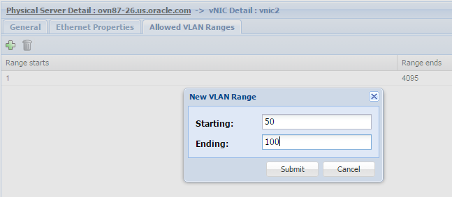 image:物理服务器详细信息－“New VLAN Range“（新的 VLAN 范围）对话框