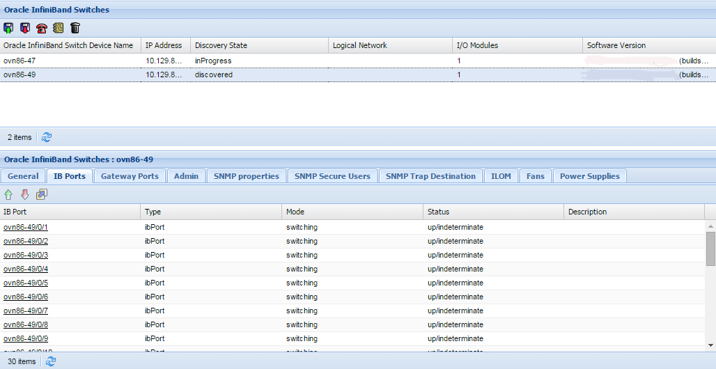 image:Panel de resumen de switches IB de Oracle