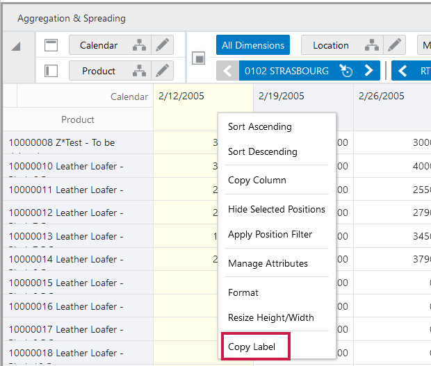 Copy Label for Header