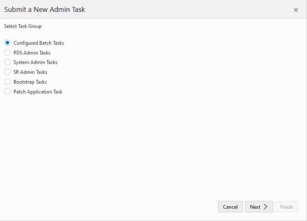 This image displays the list of task groups
