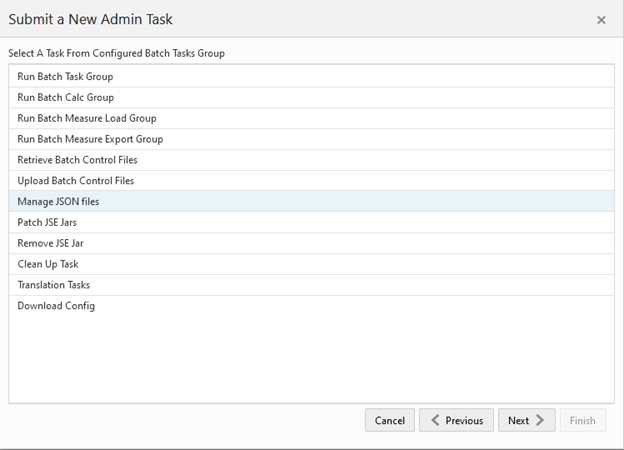List of tasks under Configured Batch Task group