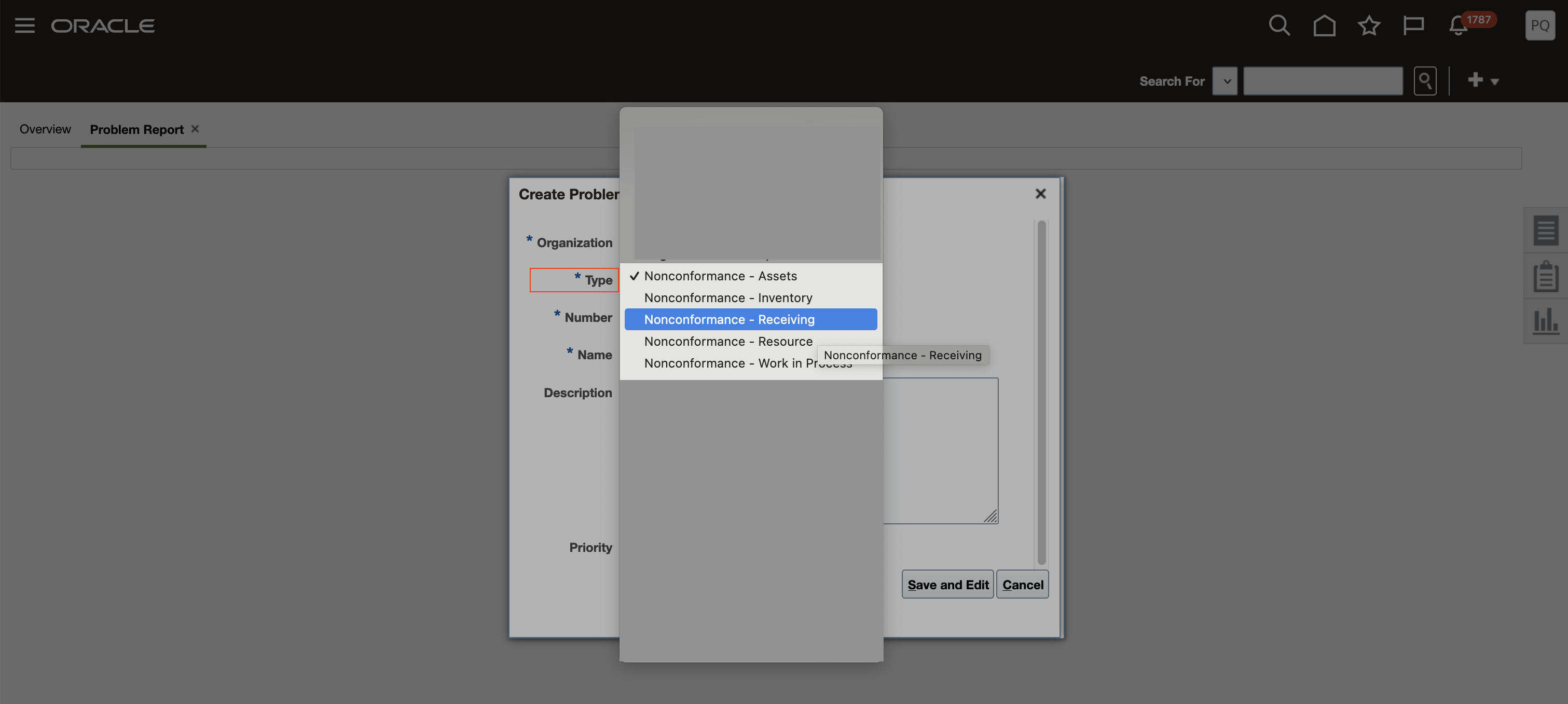 検査非適合ケースをサポートするために新しくシードされた問題レポート・タイプのリスト