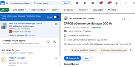 LinkedInの「簡易応募」ボタン