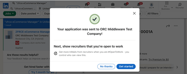 LinkedInでのジョブ応募の送信