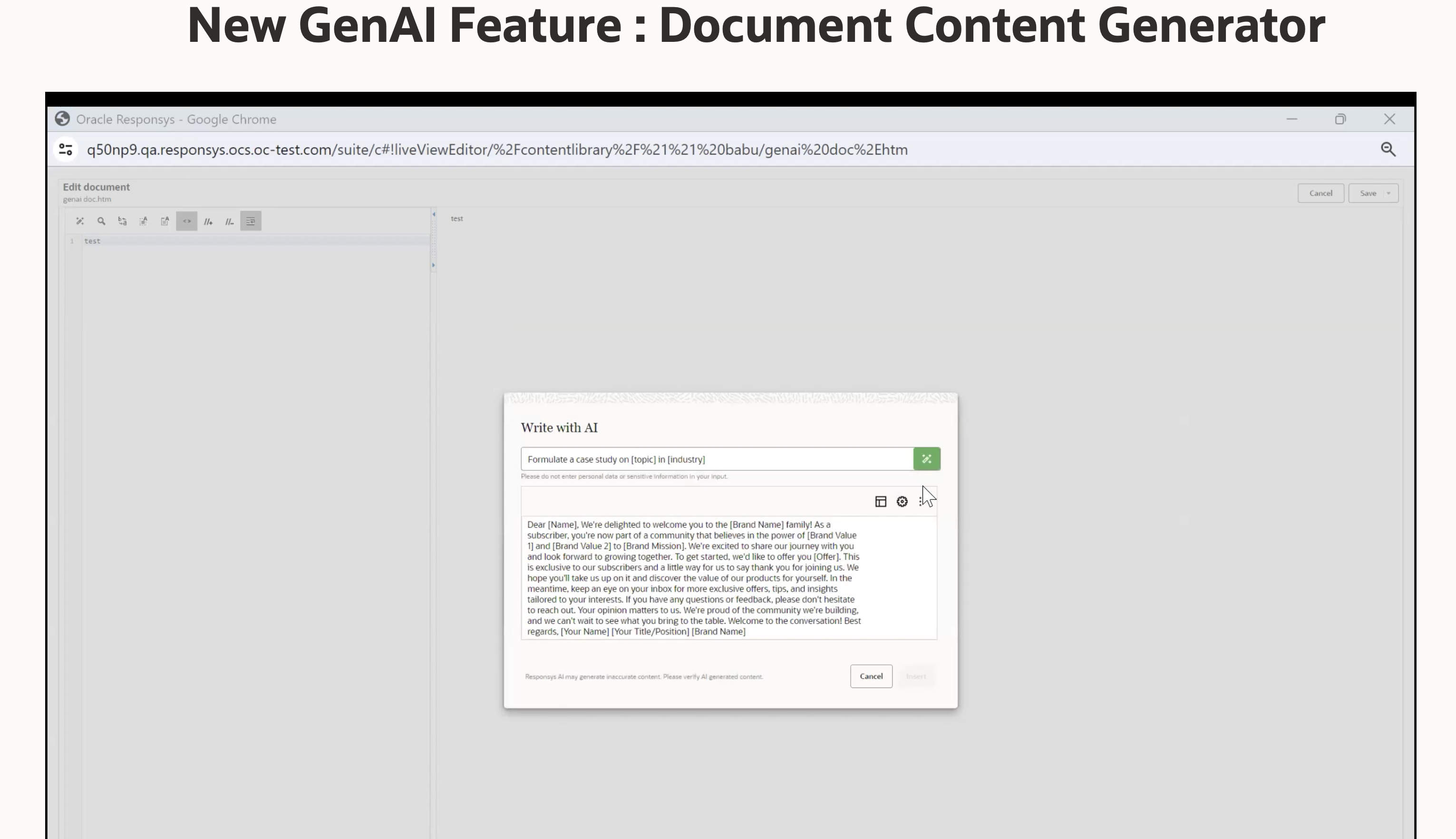文書コンテンツ・ジェネレータ