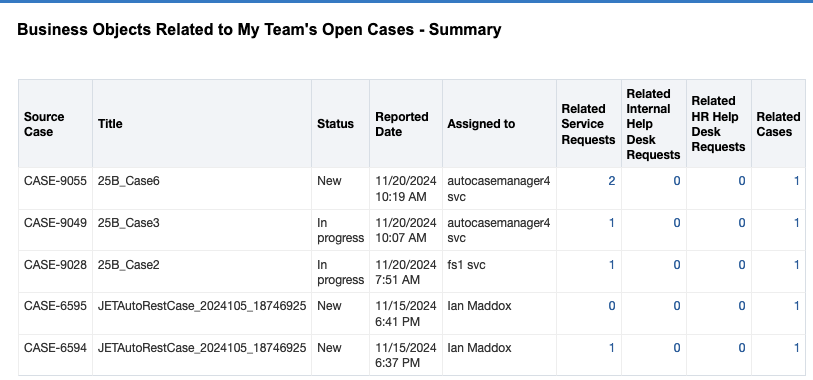 ケース関係要約レポート