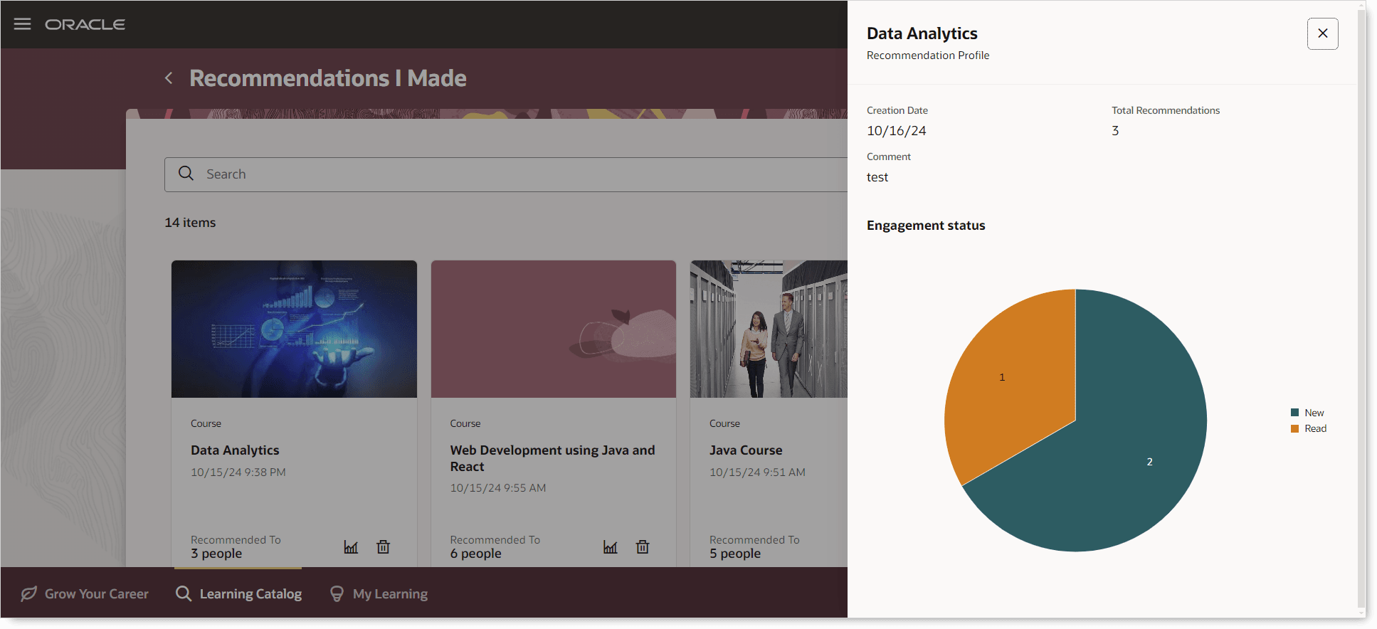 推奨要約ドロワーの例