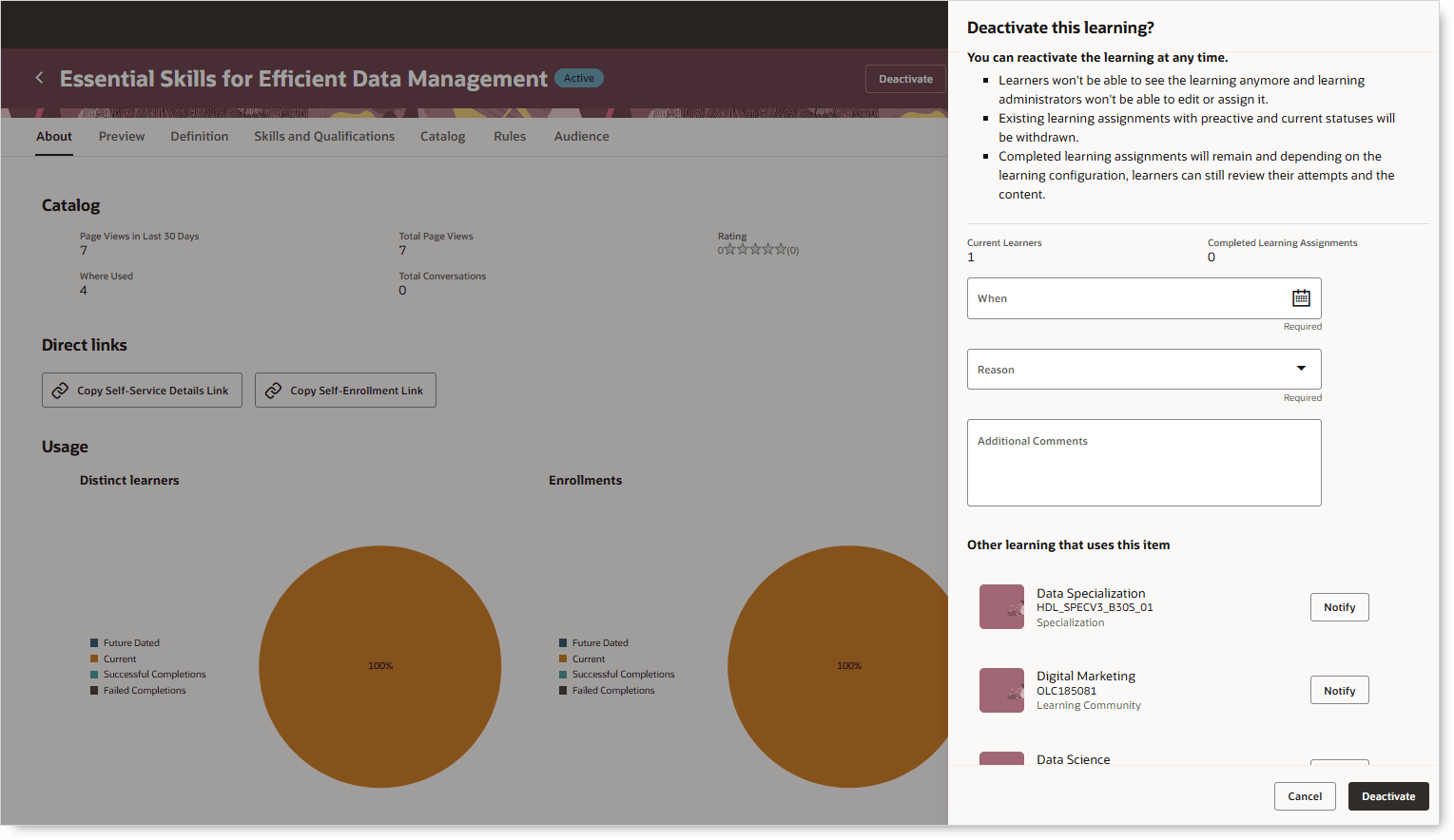 自己ペース学習の非アクティブ化