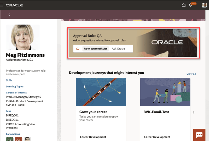 「成長」ページのガイド付きジャーニ