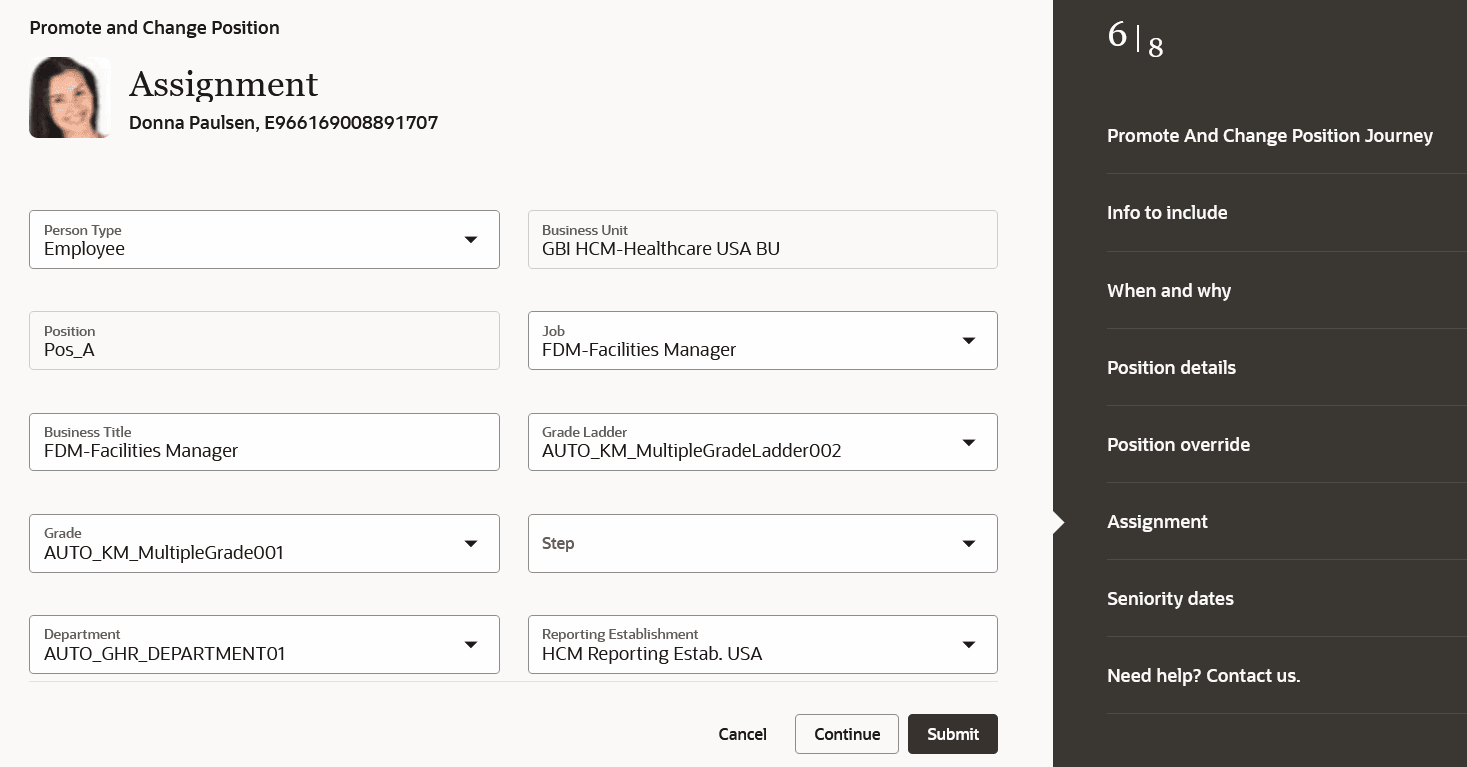 アサイメント詳細の追加