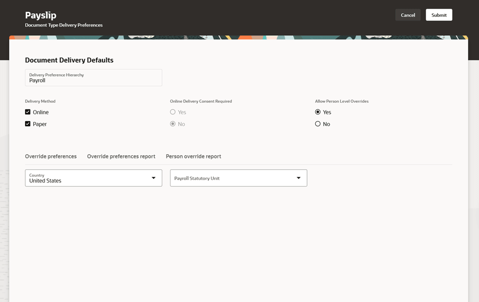 文書タイプ提供プリファレンスの詳細の表示