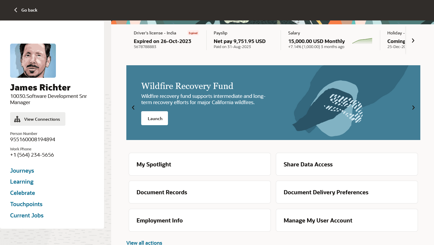 様々なセクションが表示された「自分のスポットライト」ページ