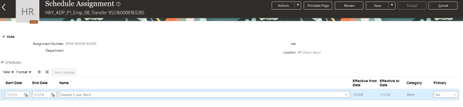 「スケジュール・アサイメント」での従業員の勤務スケジュールの追加