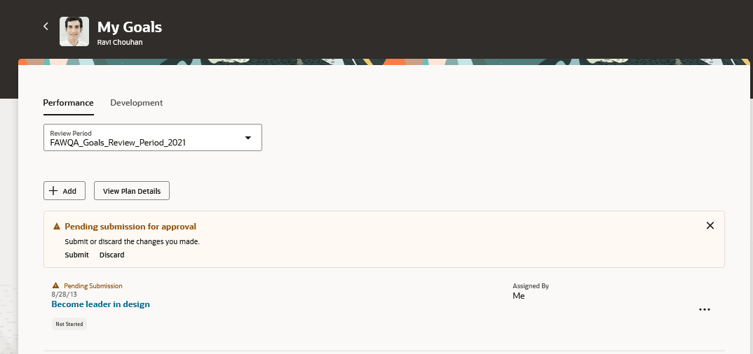 「自分の目標」ページ