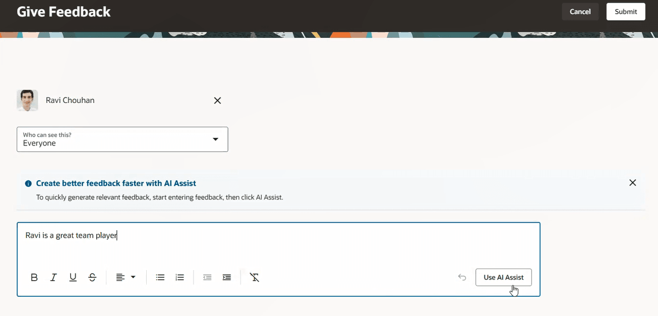 フィードバック提供のためのAI支援のスクリーン・キャプチャ