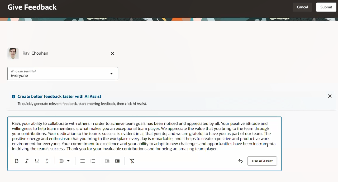 フィードバック提供のためのAI支援のスクリーン・キャプチャ