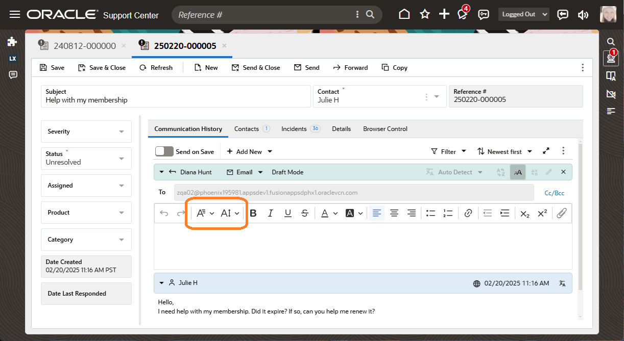 フォント・ツールバーのアイコン