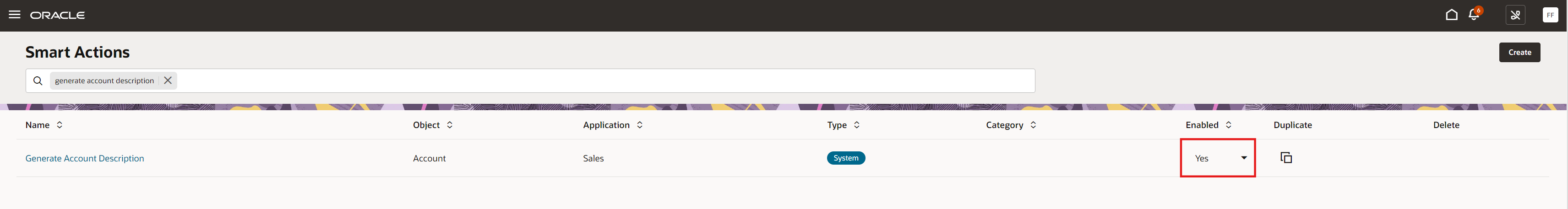 「アカウント摘要の生成」スマート処理の有効化