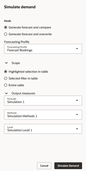 需要をシミュレートするためのドロワー