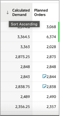昇順または降順での列のソート