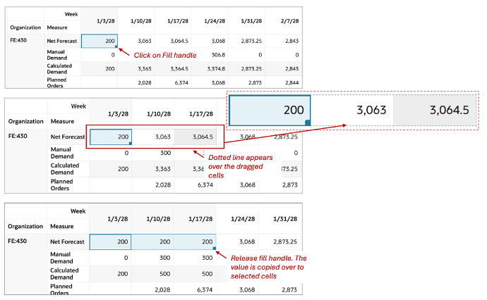 複数のセルの編集