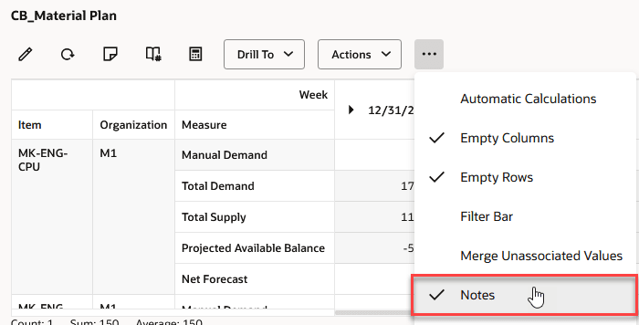 ピボット表でのノート・アイコンの表示をオンにする