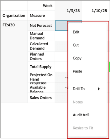 セルに対する処理