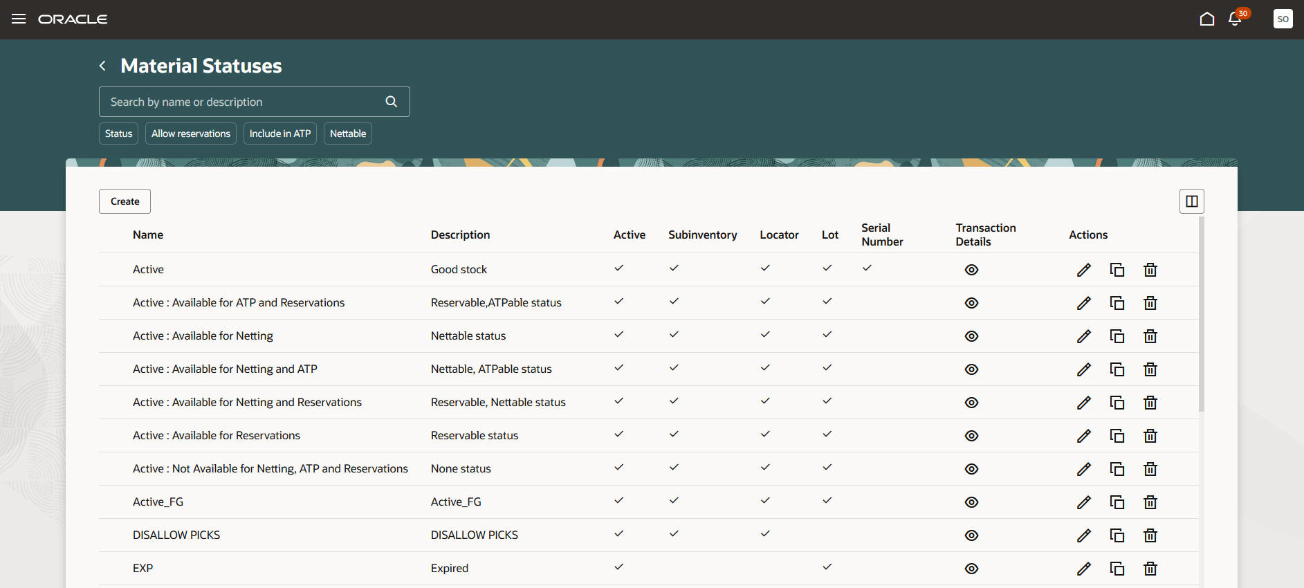 資材ステータス