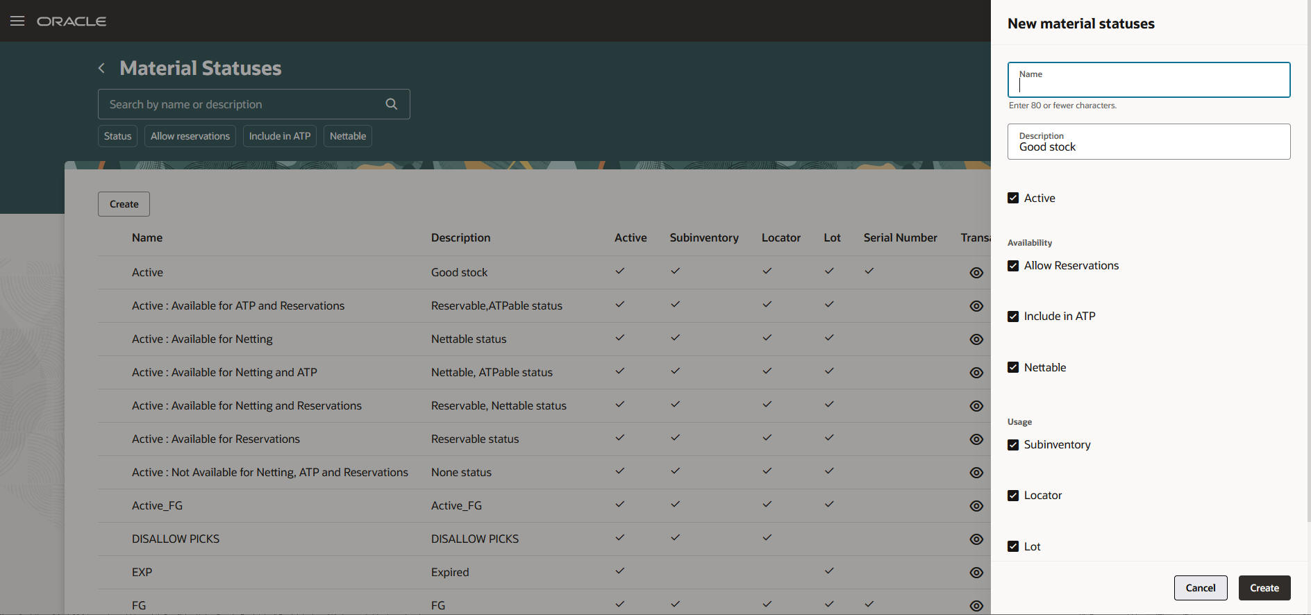 資材ステータスの複製
