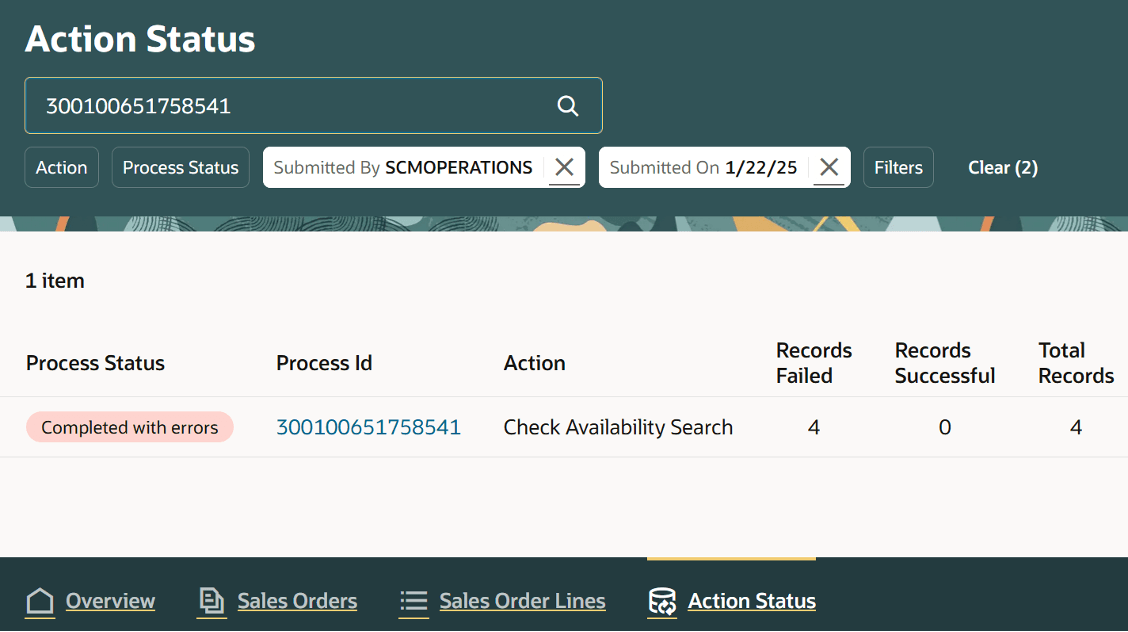 ステータスの表示