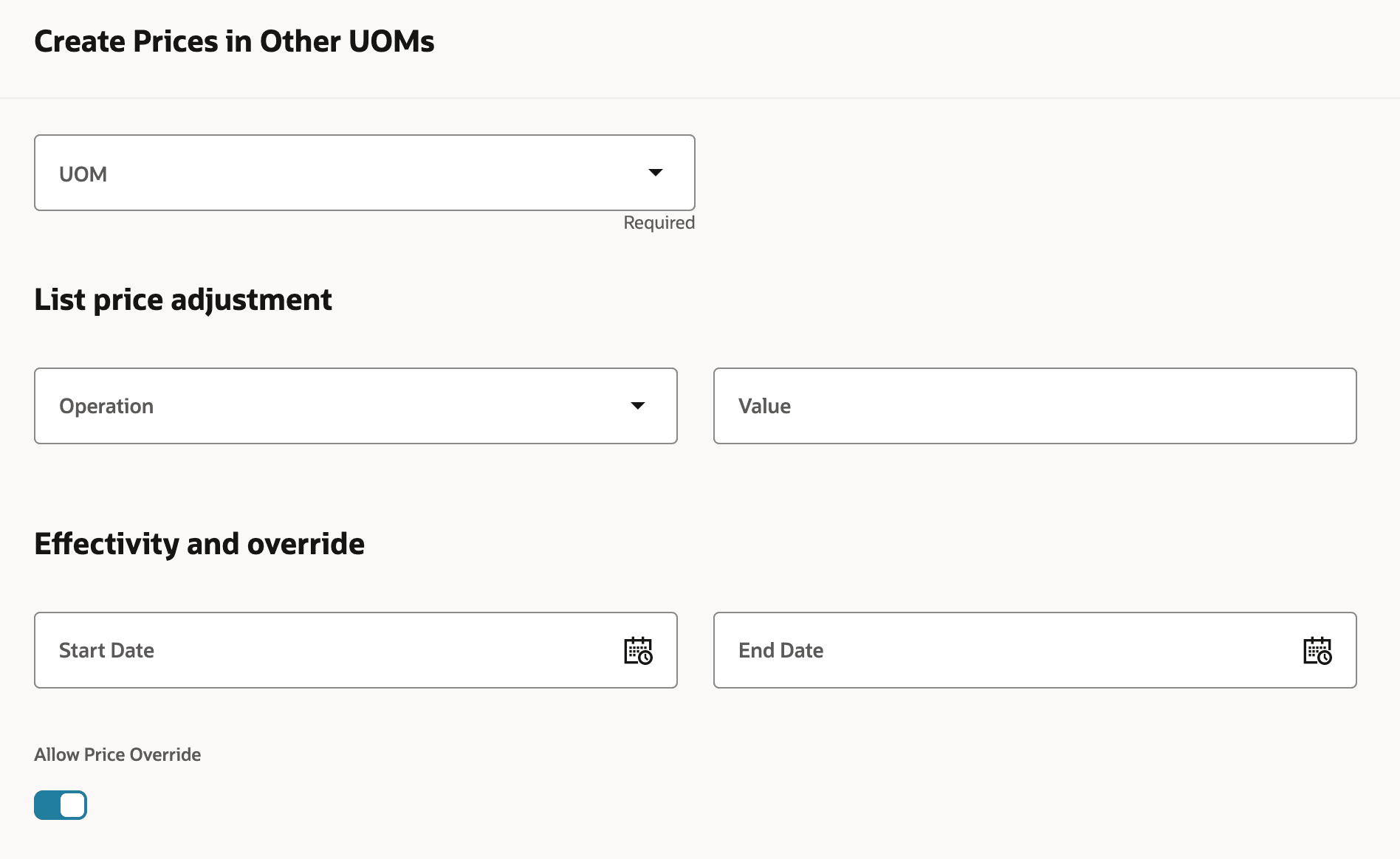 別の単位で価格を作成