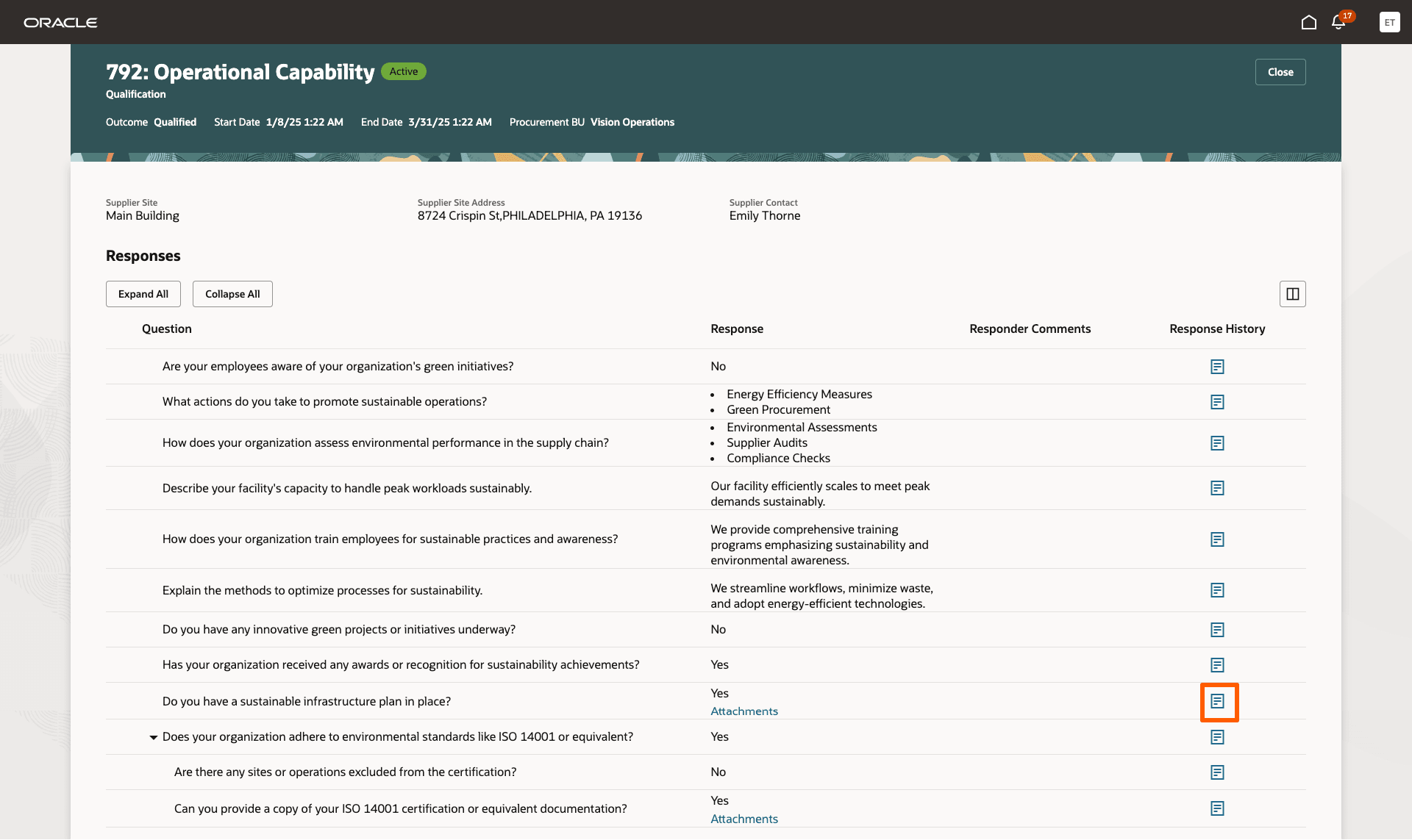 資格詳細の表示。